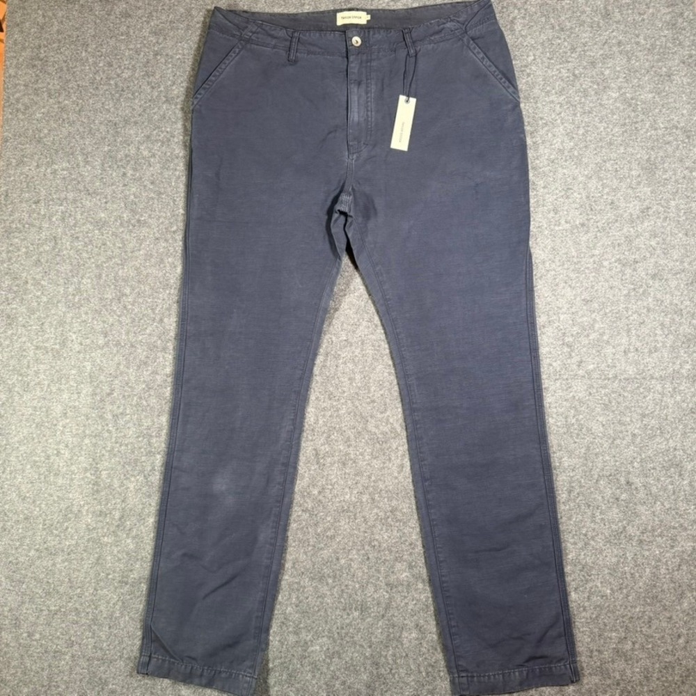 Taylor Stitch The Morse Pant Navy Slub Linen Organic Cotton Chino 38x33 NWT